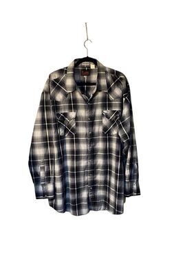 Plains read men’s western wear pearl snap metallic thread shirt 3X